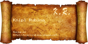 Knipl Rubina névjegykártya